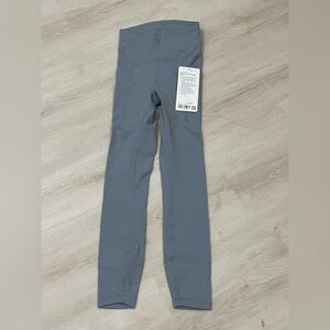 ✨ NWT Lululemon Power Thru High-Rise Leggings 25” – Size 0 – Gray ✨